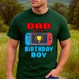 Dad Of The Birthday Boy Video Games Theme Bday Matching Men's Casual T-Shirt Forest