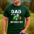 Dad Of The Birthday Boy Vintage Farm Tractor Party Family Men's Casual T-Shirt Forest