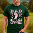 Dad Of The Birthday Cowgirl Pink Disco Rodeo Western Men's Casual T-Shirt Forest