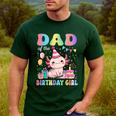 Dad Of The Birthday Girl Axolotl Bday Party Family Men's Casual T-Shirt Forest