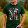 Dad Of The Birthday Girl Bow Cute Pink Matching Family Party Men's Casual T-Shirt Forest