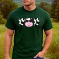 Dad Of The Birthday Girl Cow Daddy Papa Bday Matching Men's Casual T-Shirt Forest