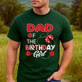 Dad Of The Birthday Girl Family Ladybug Birthday Men's Casual T-Shirt Forest