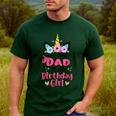 Dad Of The Birthday Girl Family Matching Unicorn Birthday Men's Casual T-Shirt Forest