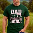 Dad Of The Birthday Girl Pink Bow Flower Birthday Girl Men's Casual T-Shirt Forest