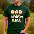 Dad Of The Birthday Girl Sweet Donut Birthday Family Men's Casual T-Shirt Forest