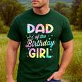 Dad Of The Birthday Girl Tie Dye Girl Bday Party Men's Casual T-Shirt Forest
