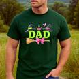 Dad Of The Birthday Girl Witch Family Party Decorations Men's Casual T-Shirt Forest