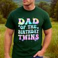 Dad Of The Birthday Twins Girls Kids Party Retro Bday Men's Casual T-Shirt Forest