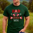 Dad Of The Birthday Twins Ladybug Birthday Family Matching Men's Casual T-Shirt Forest