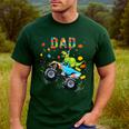 Dad Building Blocks Monster Truck Dinosaur Birthday Men's Casual T-Shirt Forest