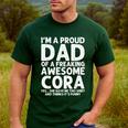 Dad Of CORA Father's Day Personalized Name Joke Men's Casual T-Shirt Forest