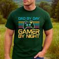 Dad By Day Gamer By Night Video Games Lover Gamer Dad Men's Casual T-Shirt Forest