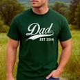 Dad Established 2014 Father's Day Men's Casual T-Shirt Forest