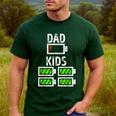 Dad Of Four Low Battery Father Of 4 Kids Dad Men's Casual T-Shirt Forest