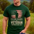 Im A Dad Grandpa And A Veteran Nothing Scares Me Veteran Men's Casual T-Shirt Forest