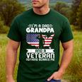 Dad Grandpa Veteran Nothing Scares Patriotic Veterans Day Men's Casual T-Shirt Forest