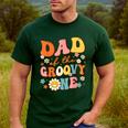 Dad Of The Groovy One 1st Birthday Pregnancy Announcement Men's Casual T-Shirt Forest