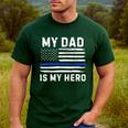 My Dad Is My Hero Police Officer Blue Line American Flag Men's Casual T-Shirt Forest My Dad Is My Hero Police Officer Blue Line American Flag Men's Casual T-Shirt Forest