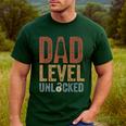 Dad Level Unlocked Father To Be New Daddy Men's Casual T-Shirt Forest