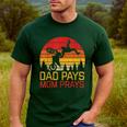 Dad Pays Mom Prays Dirt Bike Retro Motocross Boys Kids Men's Casual T-Shirt Forest