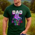 Dad Of Roller Girl Roller Skating Birthday Matching Family Men's Casual T-Shirt Forest