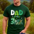 Dad Of The Three Rex Birthday Dinosaur Family Matching Men's Casual T-Shirt Forest
