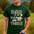 Dad Of The Wild And Three 3 Birthday Zoo Theme Safari Jungle Men's Casual T-Shirt Forest