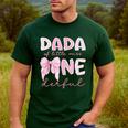 Dada Of Little Miss Onederful First Birthday Girl Bow Men's Casual T-Shirt Forest