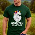 Dadacorn Muscle Dad Unicorn Fathers Day Men's Casual T-Shirt Forest