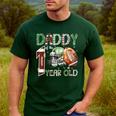 Daddy Of The 1 Year Old Football Lover 1st Birthday Boy Men's Casual T-Shirt Forest