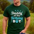 Daddy Of The Birthday Boy Dog Paw Bday Party Celebration Small Men's Casual T-Shirt Forest