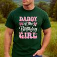 Daddy Of The Birthday Girl Family Pink Coquette Bow Men's Casual T-Shirt Forest
