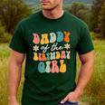 Daddy Of The Birthday Girl Groovy Themed Father Dad Men's Casual T-Shirt Forest