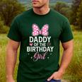 Daddy Of The Birthday Girl Pink Bow Birthday Family Matching Men's Casual T-Shirt Forest