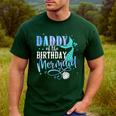 Daddy Of The Birthday Mermaid Family Matching Dad Papa Men's Casual T-Shirt Forest