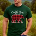 Daddy Dad Bear Pajama Red Buffalo Xmas Family Christmas Men's Casual T-Shirt Forest