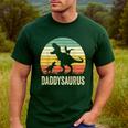 Daddy Dinosaur Daddysaurus 2 Kids For Dad Men's Casual T-Shirt Forest