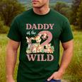 Daddy Of The Two Wild Zoo 2nd Birthday Safari Jungle Animal Men's Casual T-Shirt Forest