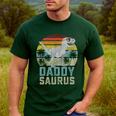 Daddysaurus T Rex Dinosaur Daddy Saurus Family Matching Men's Casual T-Shirt Forest