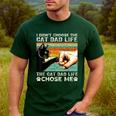 I Didn't Choose The Cat Dad Life Funny Cat Lovers Vintage Men's Casual T-Shirt Forest