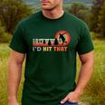 Disc Golf I'd Hit That Frisbee Golfer Retro Men Dad Men's Casual T-Shirt Forest