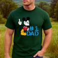 Disney Mickey Mouse Father's Day 1 Dad Men's Casual T-Shirt Forest