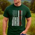 Distressed US American Flag Father Shirt Best Dad Ever Men's Casual T-Shirt Forest