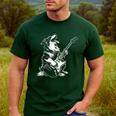 Dog Guitarist Guitar Australian Shepherd Dad Mom Men's Casual T-Shirt Forest