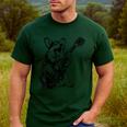 Dog Guitarist Guitar Pembroke Welsh Corgi Dad Mom Men's Casual T-Shirt Forest