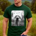 Dog Mom Dad Alien Selfie Weimaraner UFO For Men Women Men's Casual T-Shirt Forest