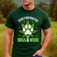 Dogs And Weed Dad Mom Dog Lover Cannabis Marijuana For Men Women Men's Casual T-Shirt Forest