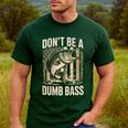 Don't Be A Dumb Bass Fish Camo American Flag Dad Jokes Men's Casual T-Shirt Forest