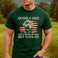 Doodle Dad Goldendoodle Regular Dad But Cooler American Flag Men's Casual T-Shirt Forest
